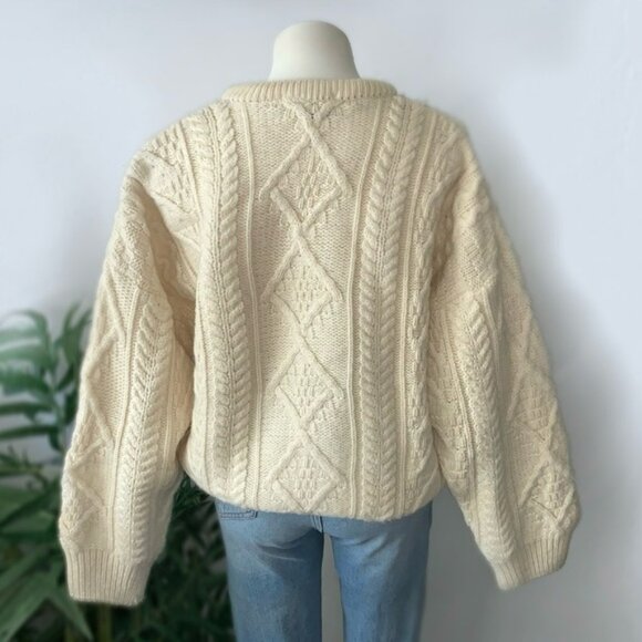 v i n t a g e :: Irish Wool Aran Fisherman Cable Knit Sweater - Picture 5 of 9